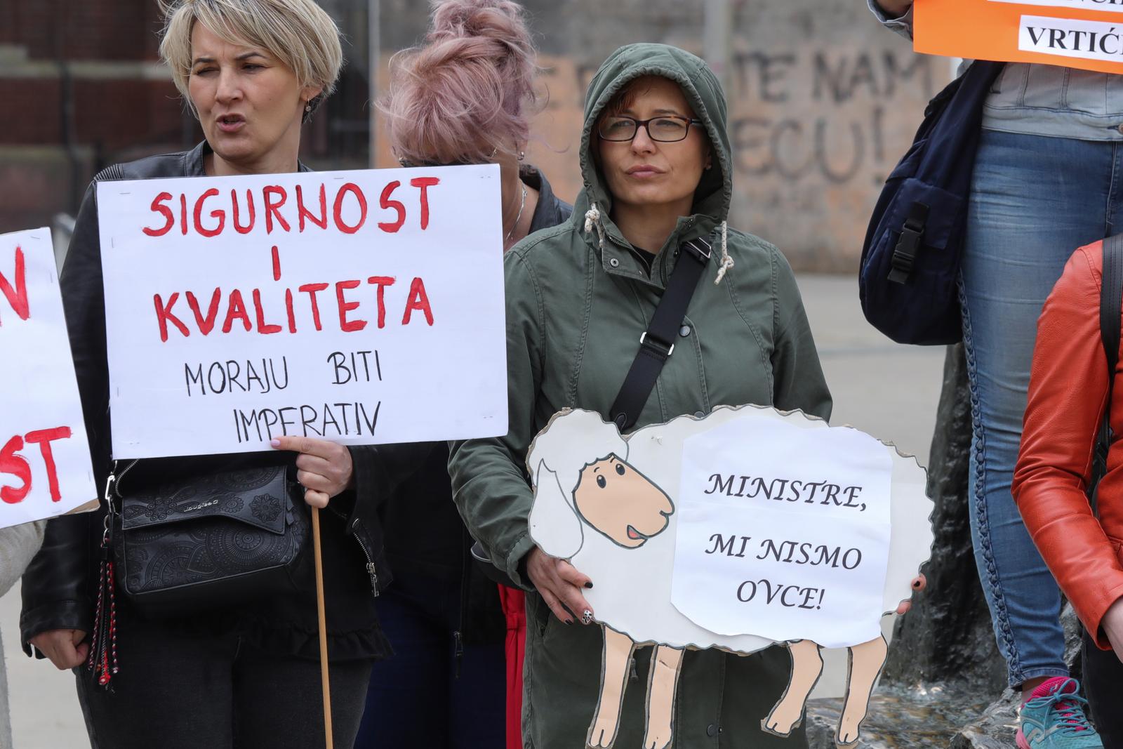 Prosvjed odgojitelja u vrtićima