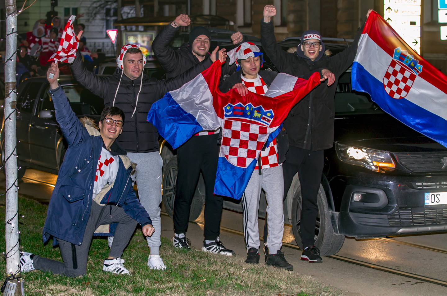 Slavlje nakon pobjede Hrvatske