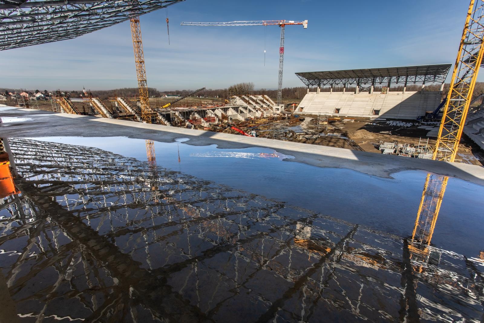 Radovi na izgradnji stadiona Pampas, siječanj 2021.