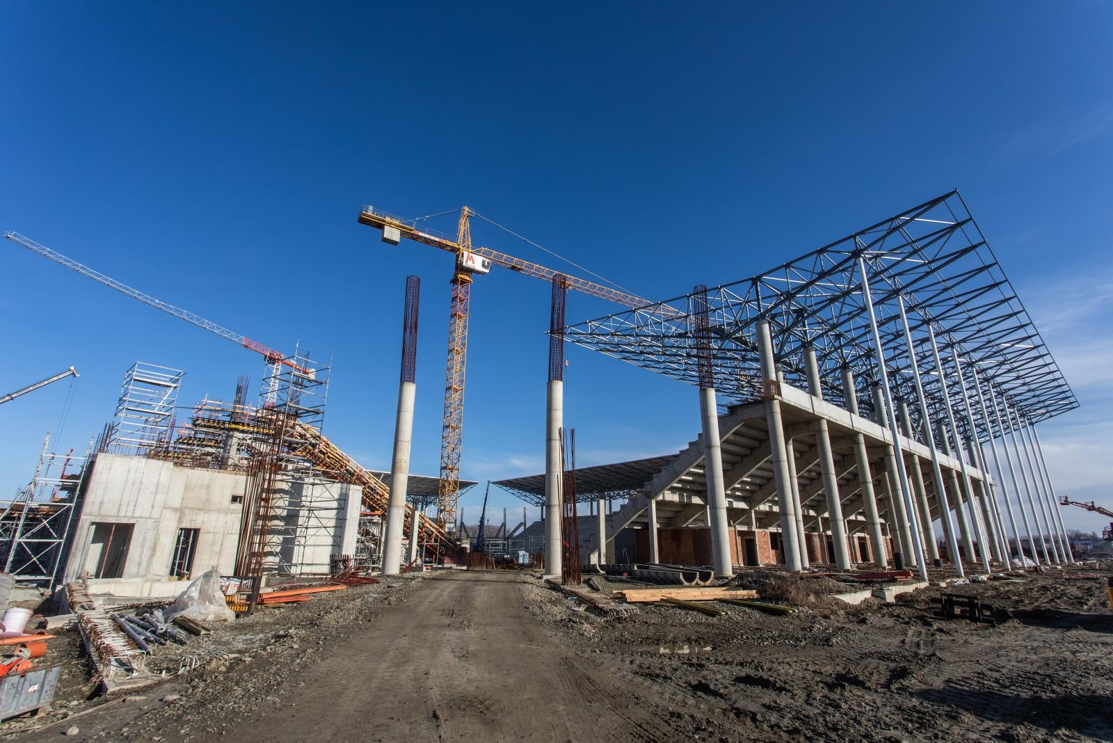 Radovi na izgradnji stadiona Pampas, siječanj 2021.