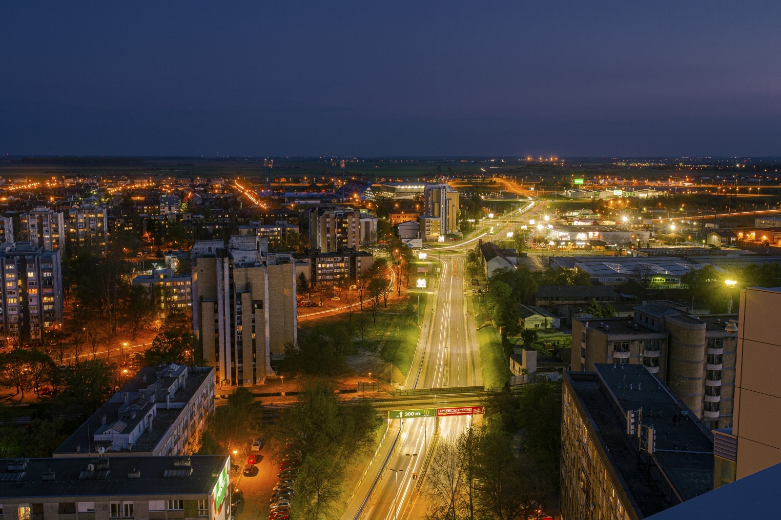 Panorama Osijeka u večernjim satima