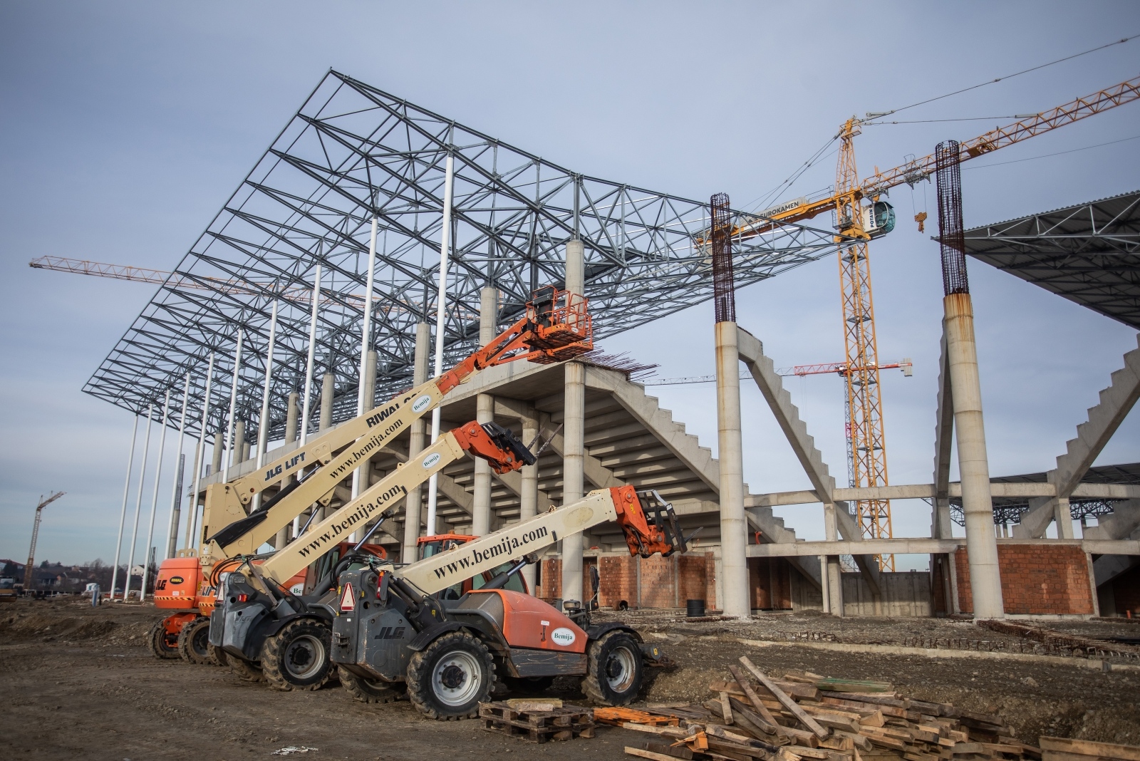 Radovi na izgradnji stadiona Pampas, siječanj 2021.