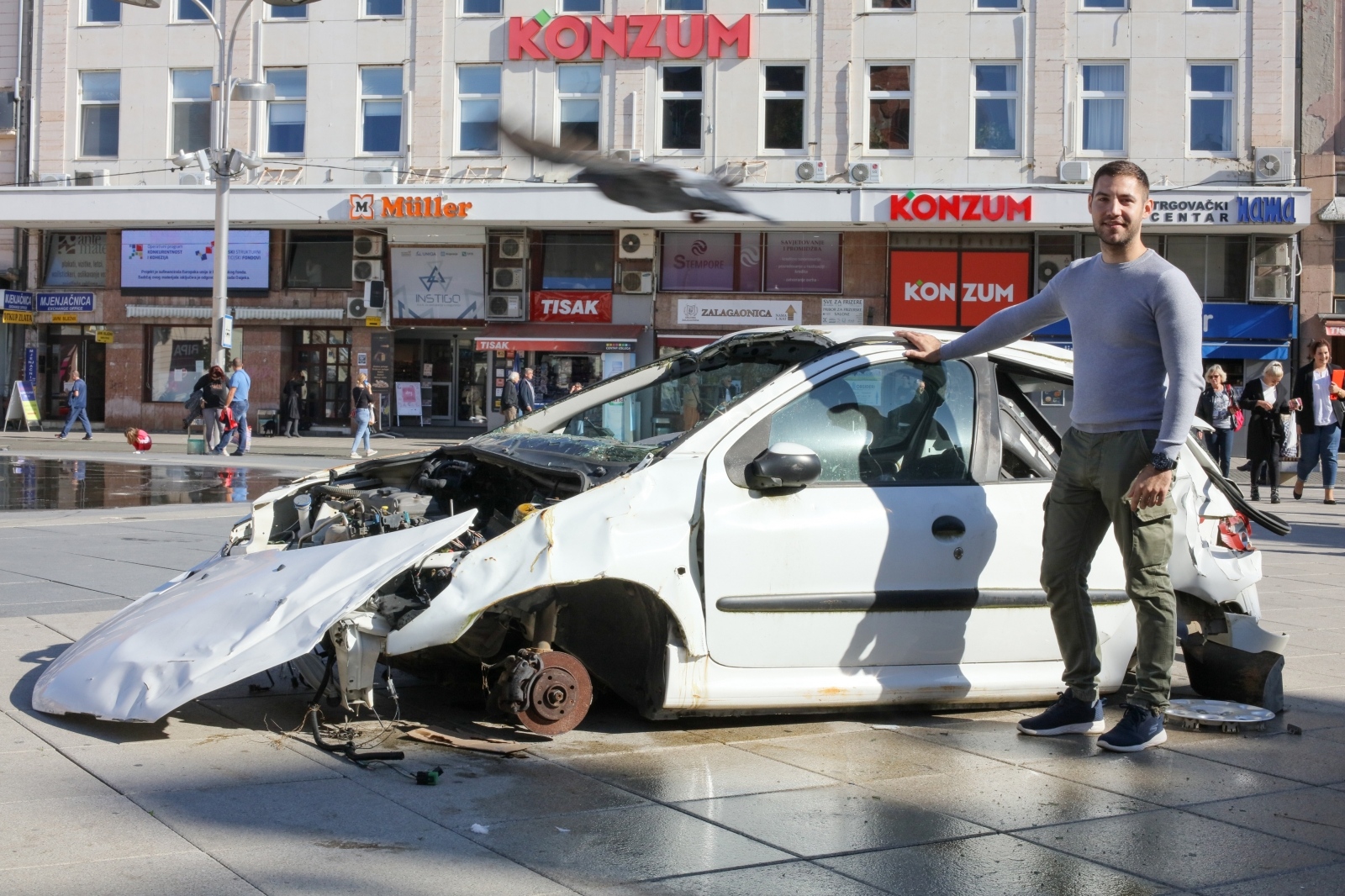 18.10.2019. Karambol na trgu u Osijeku